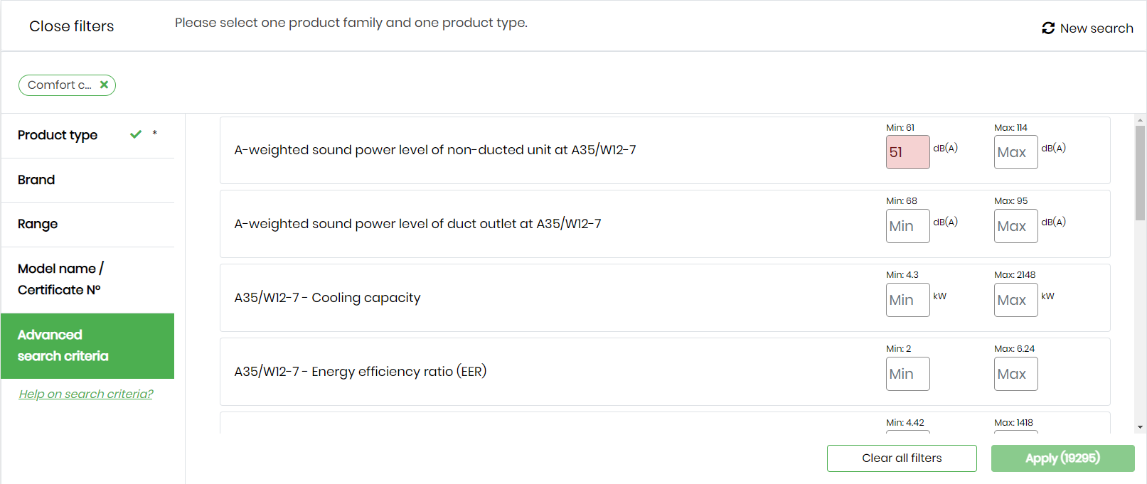 ECC - Improved advanced search function